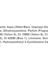 Ingredient list for Pro Tan Overnight Competition Color including water, alcohol, and color additives.